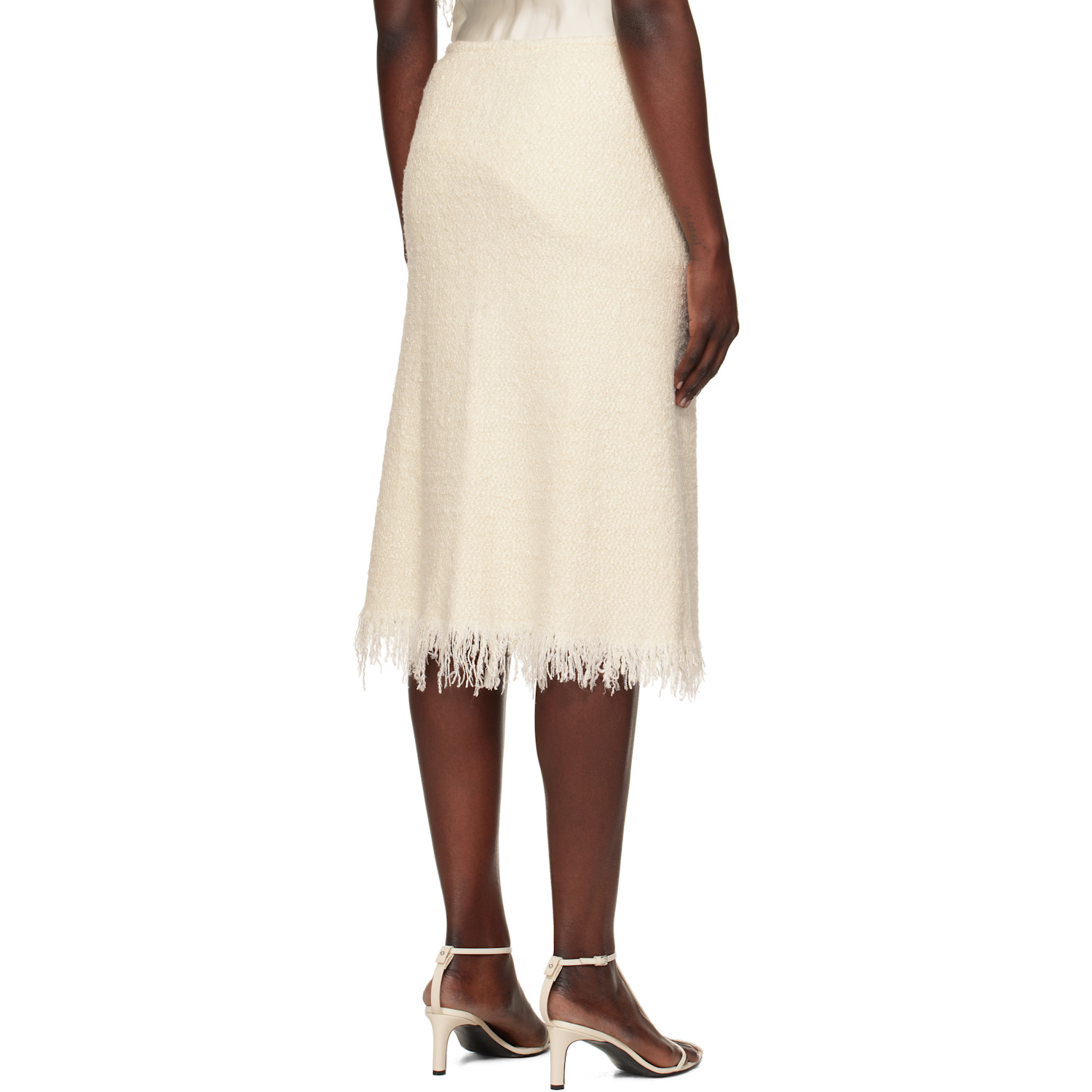  Jil Sander Off-white Knitted Midi Skirt 