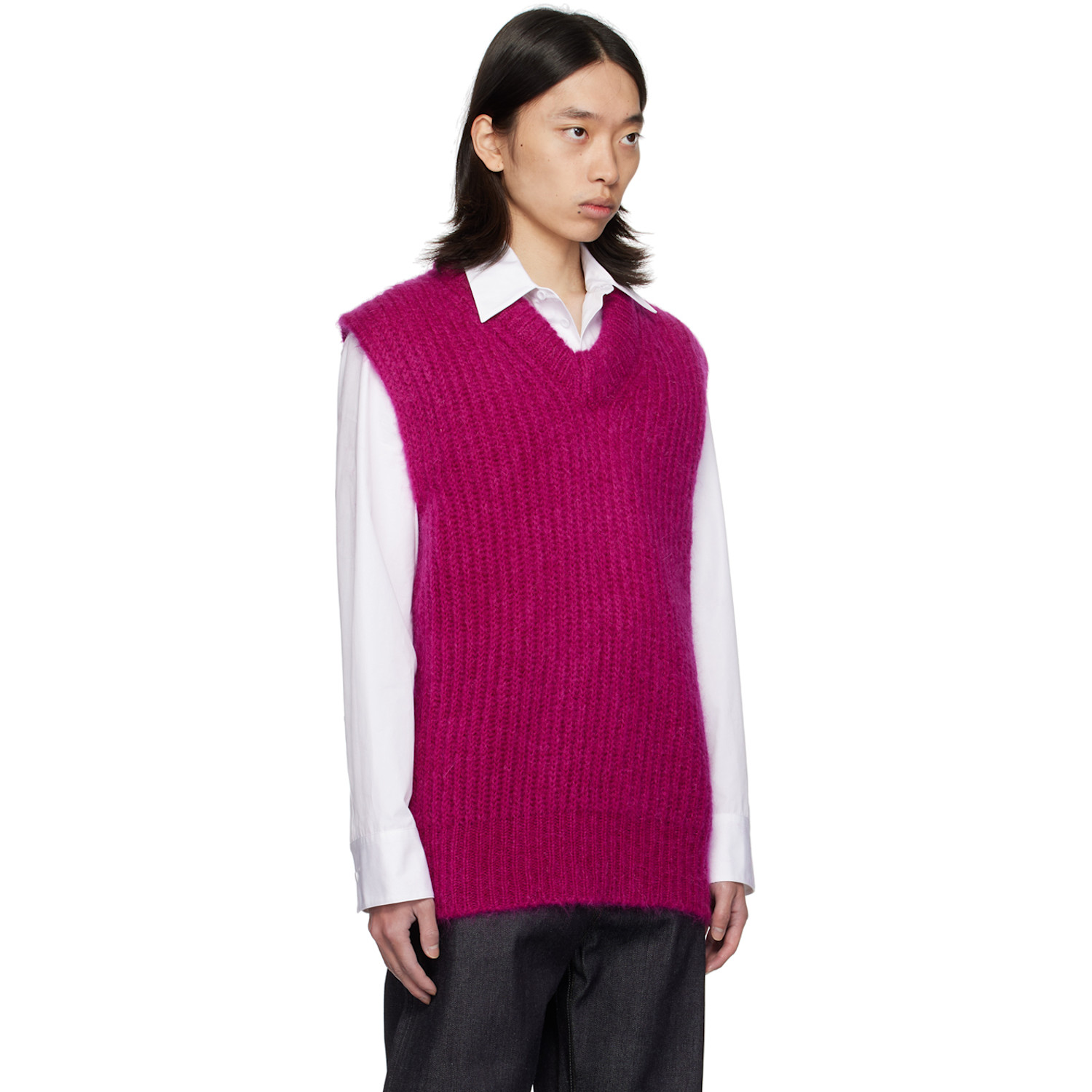  Jil Sander Pink V-neck Vest 