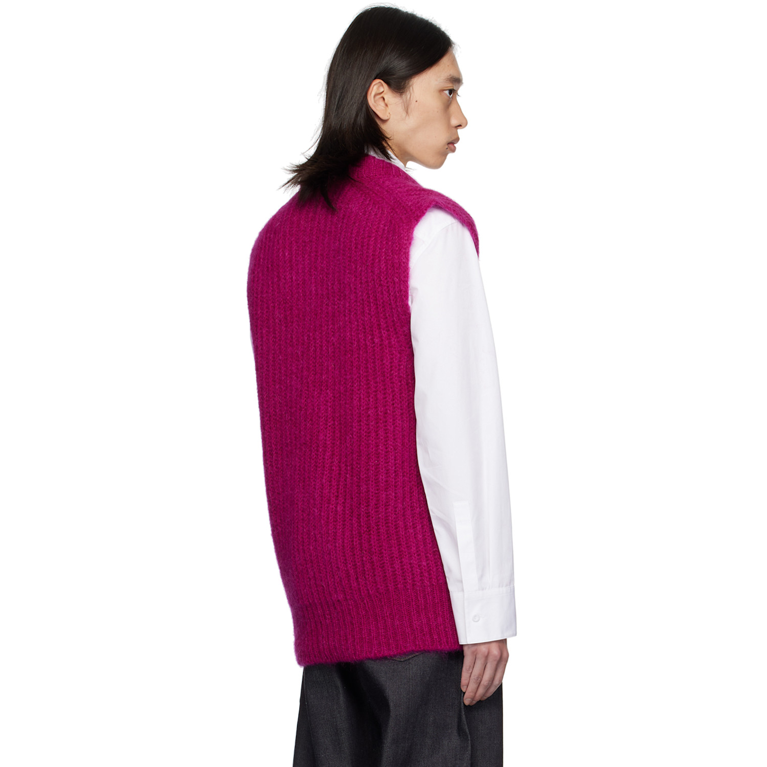  Jil Sander Pink V-neck Vest 