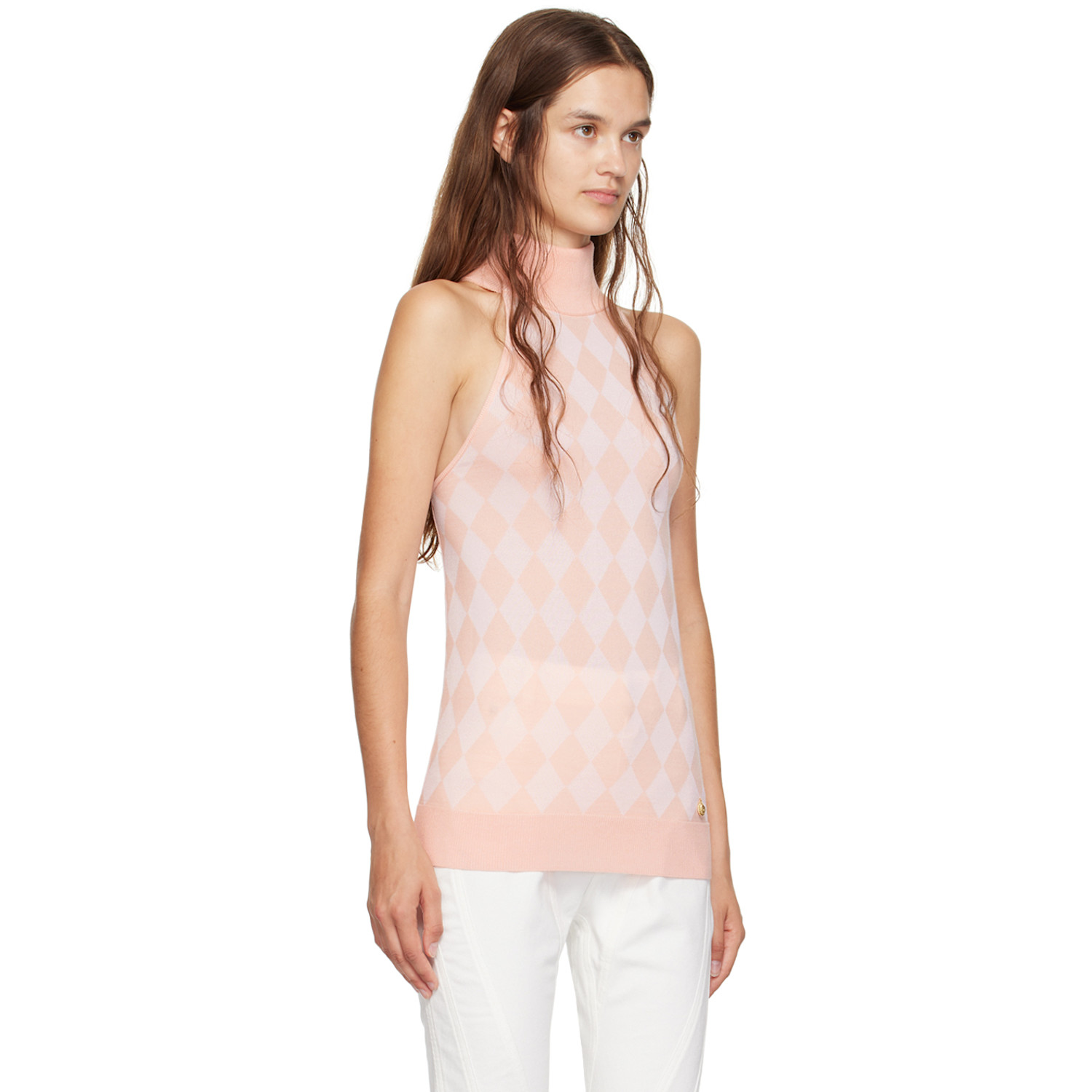  Balmain Pink Diamond Tank Top 