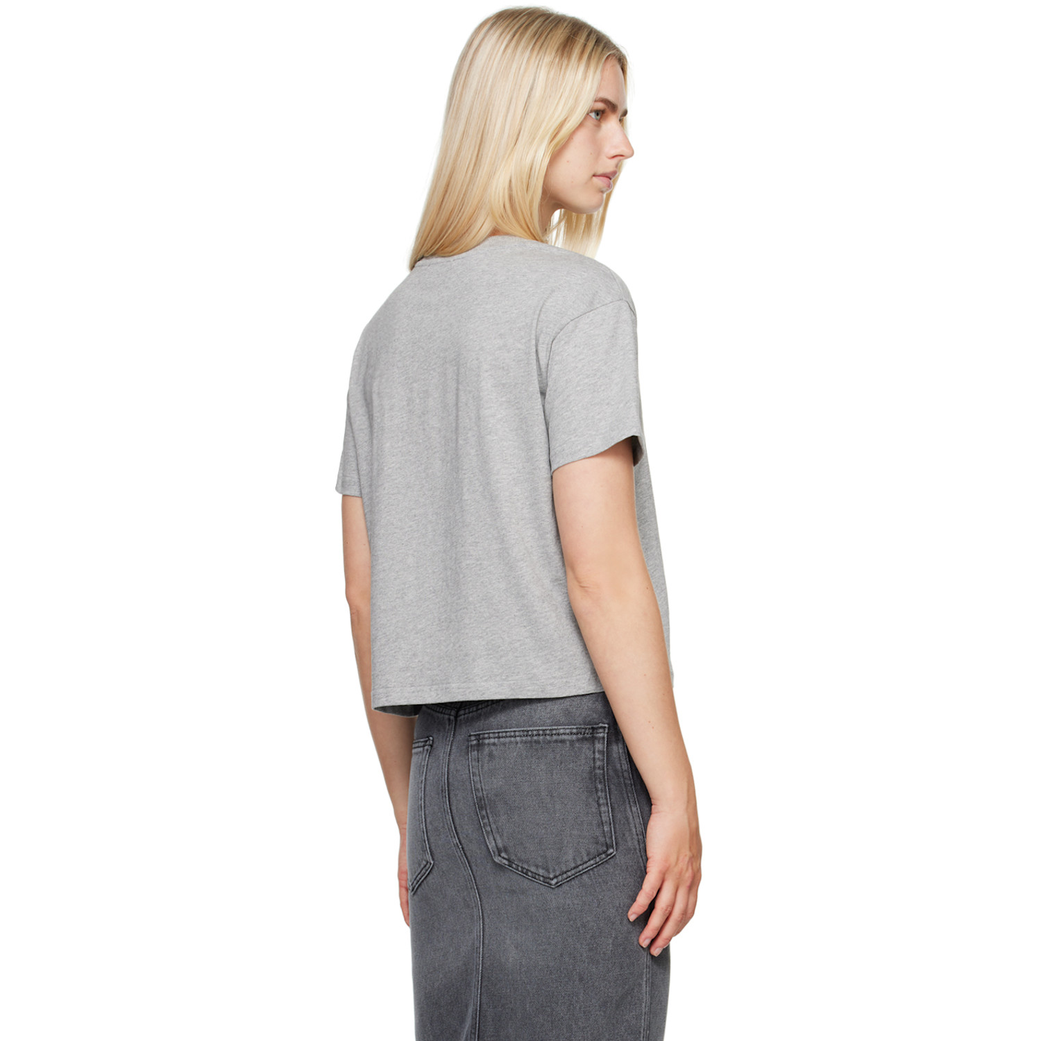  A.p.c. Gray Boxy Printed Micro Logo T-shirt 