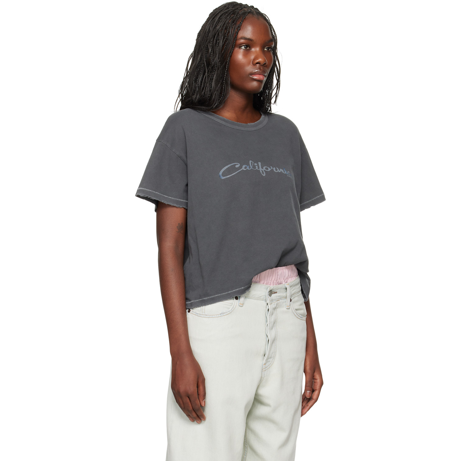  Erl Gray 'california' Signature T-shirt 