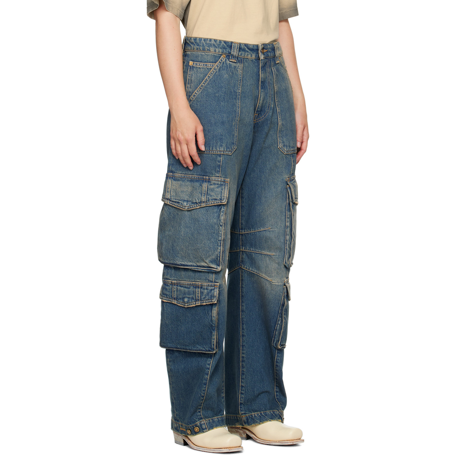  Golden Goose Blue Distressed Finish Jeans 