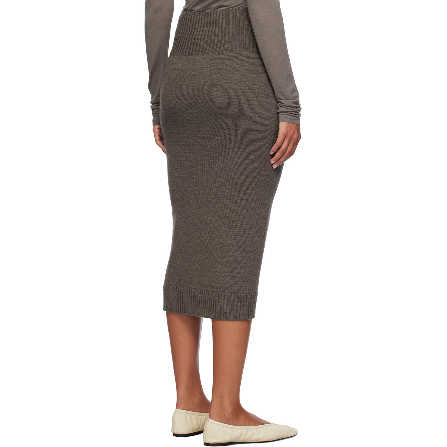  Mm By Max Mara Brown Melk Midi Skirt 