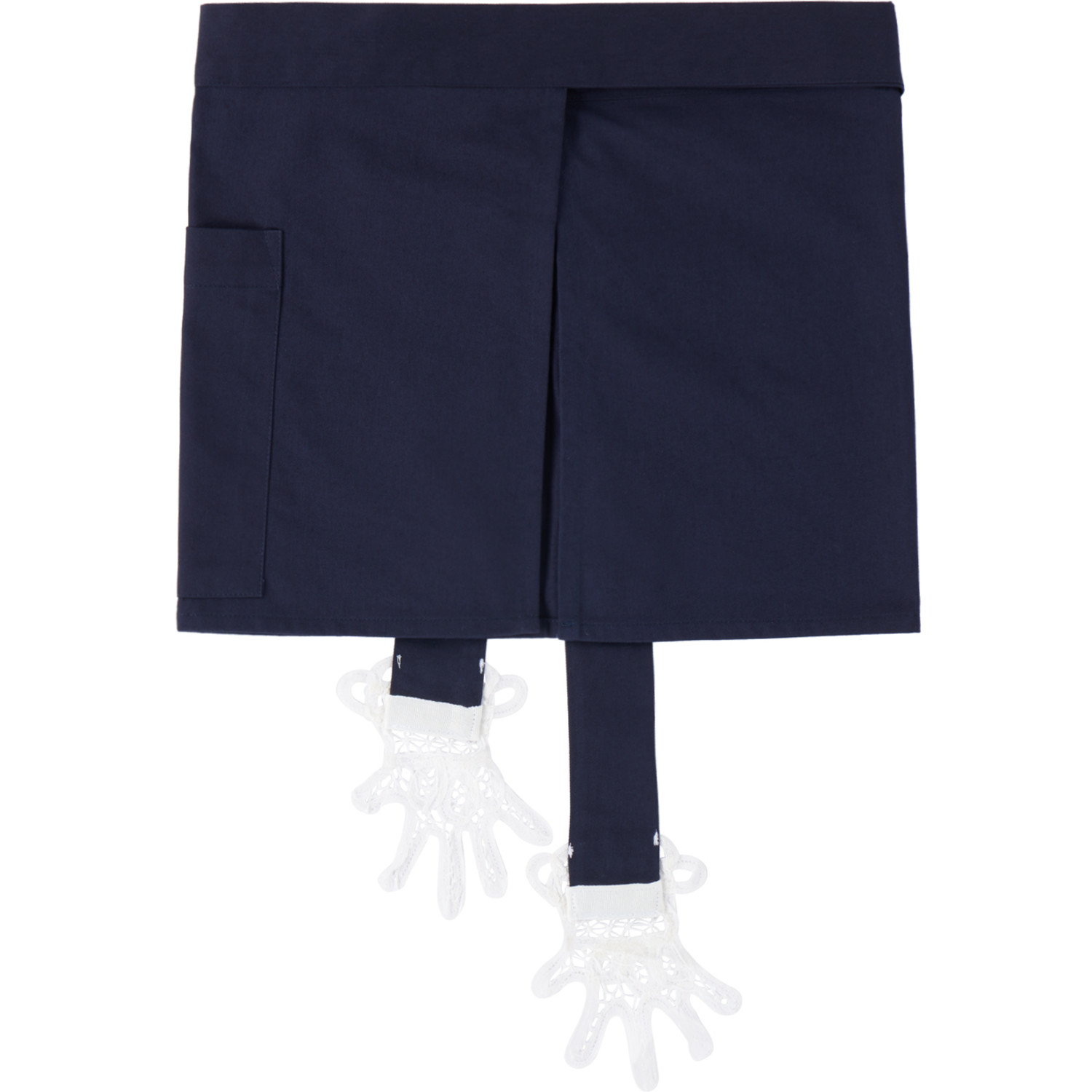  Gohar World Navy Mini Lace Hands Apron 