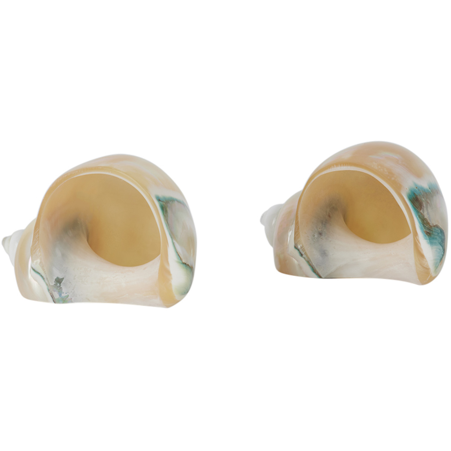  Gohar World Off-white Shell Napkin Ring Set 