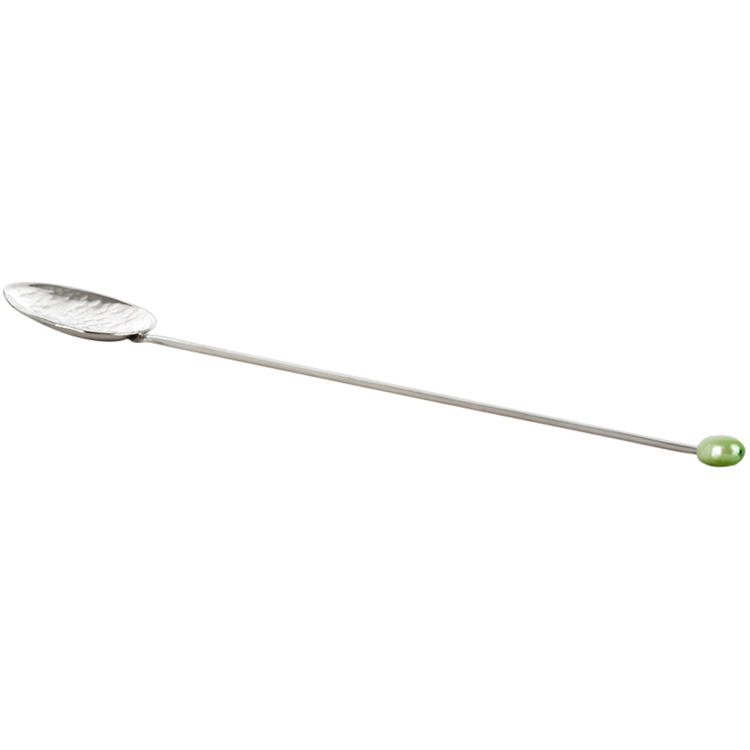  Gohar World Silver & Green Pearl Iced Tea Spoon 