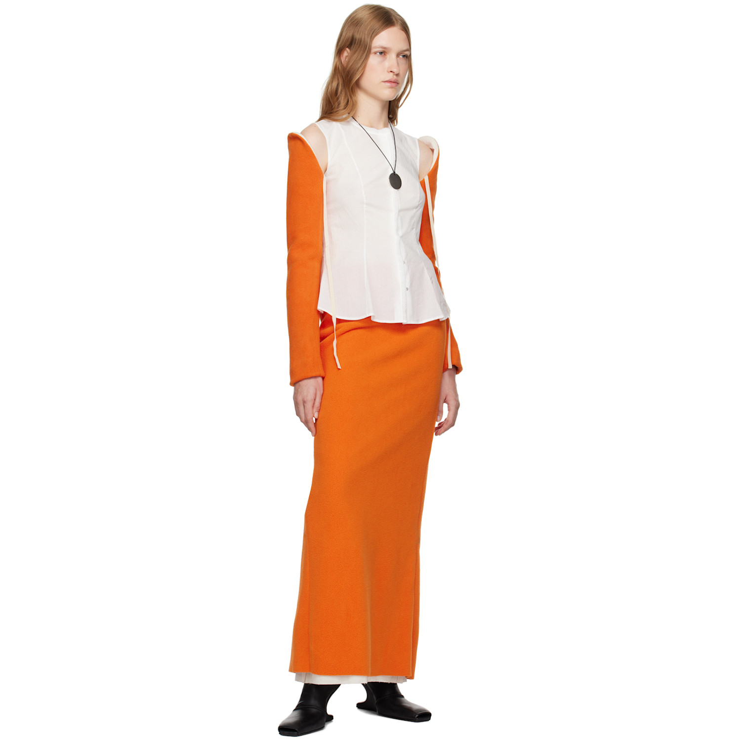  Colleen Allen Orange Fleece Sleeve Arm Warmers 