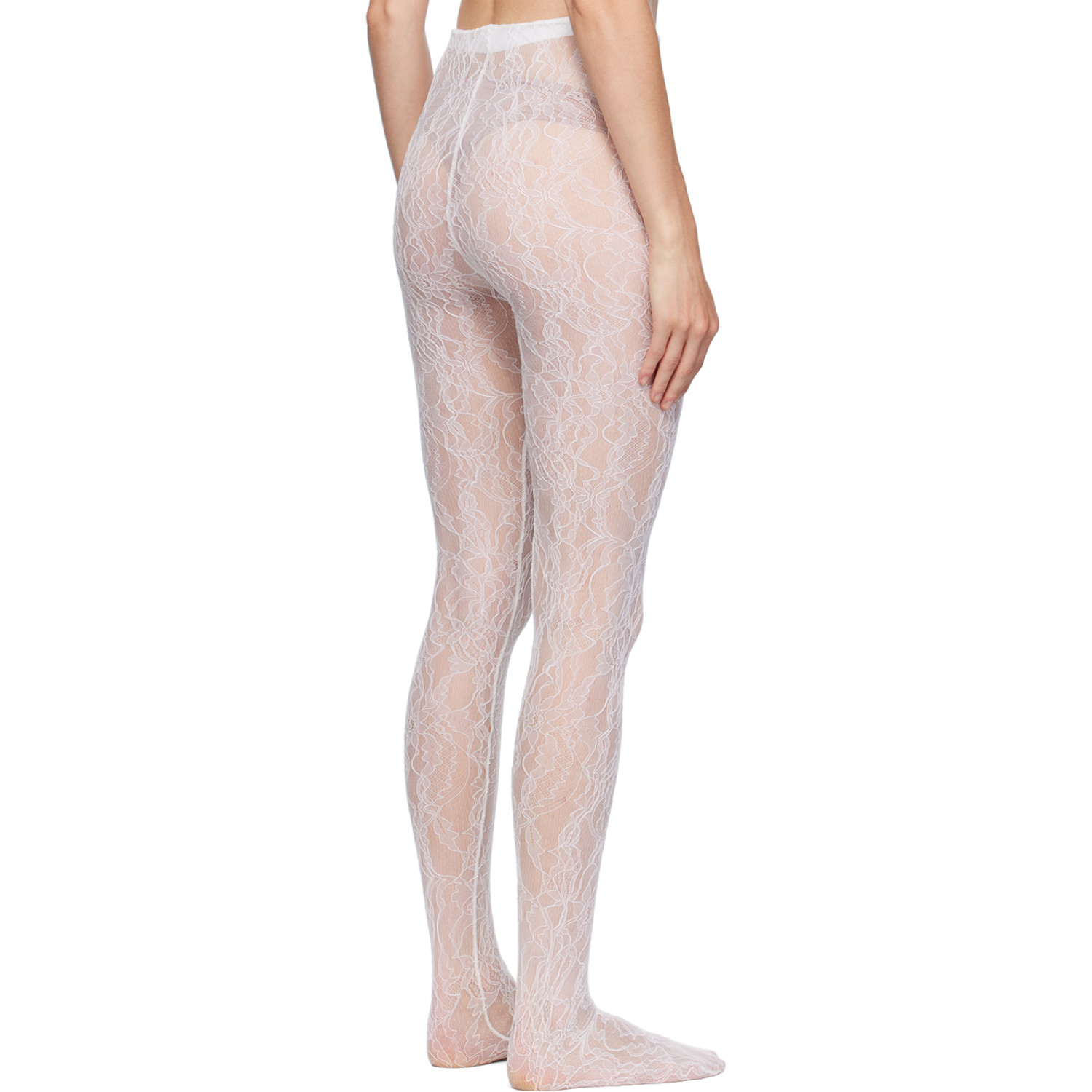  Wardrobe.nyc White Lace Tights 