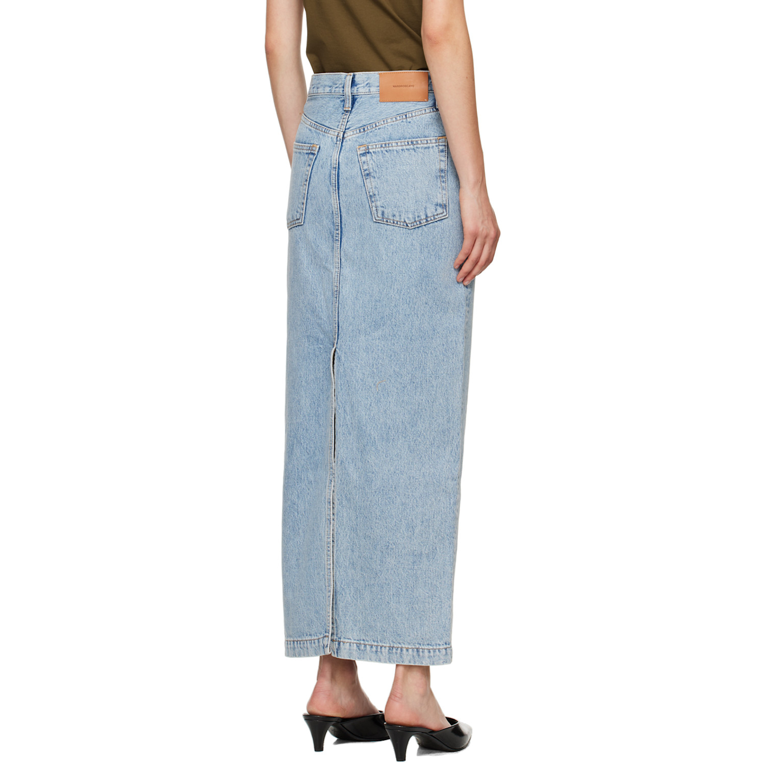  Wardrobe.nyc Blue Column Denim Maxi Skirt 