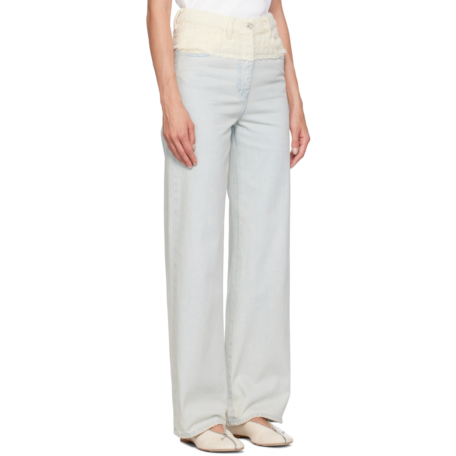  Givenchy Off-white & Blue Oversized Jeans 