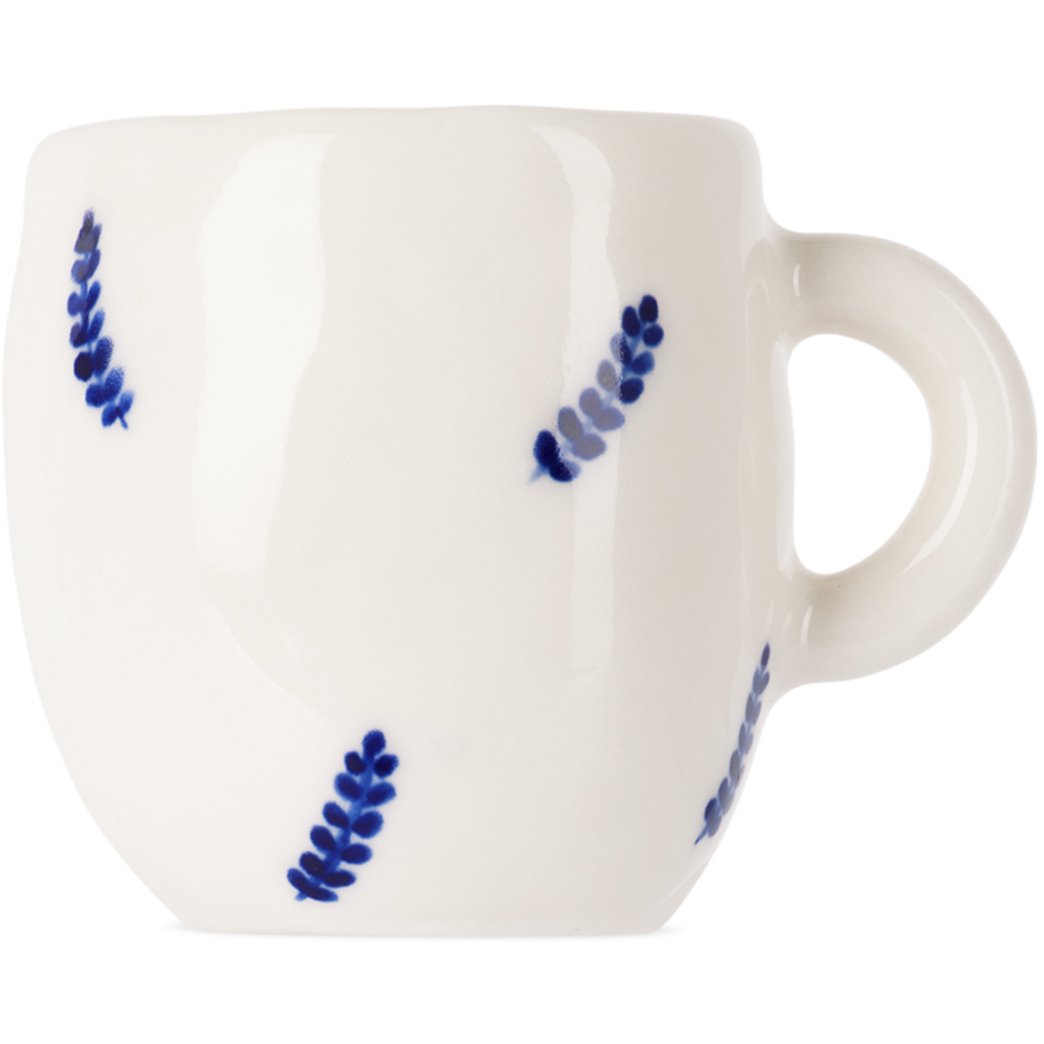  Rami Kim Studio White & Blue Floating Leaf Espresso Cup 