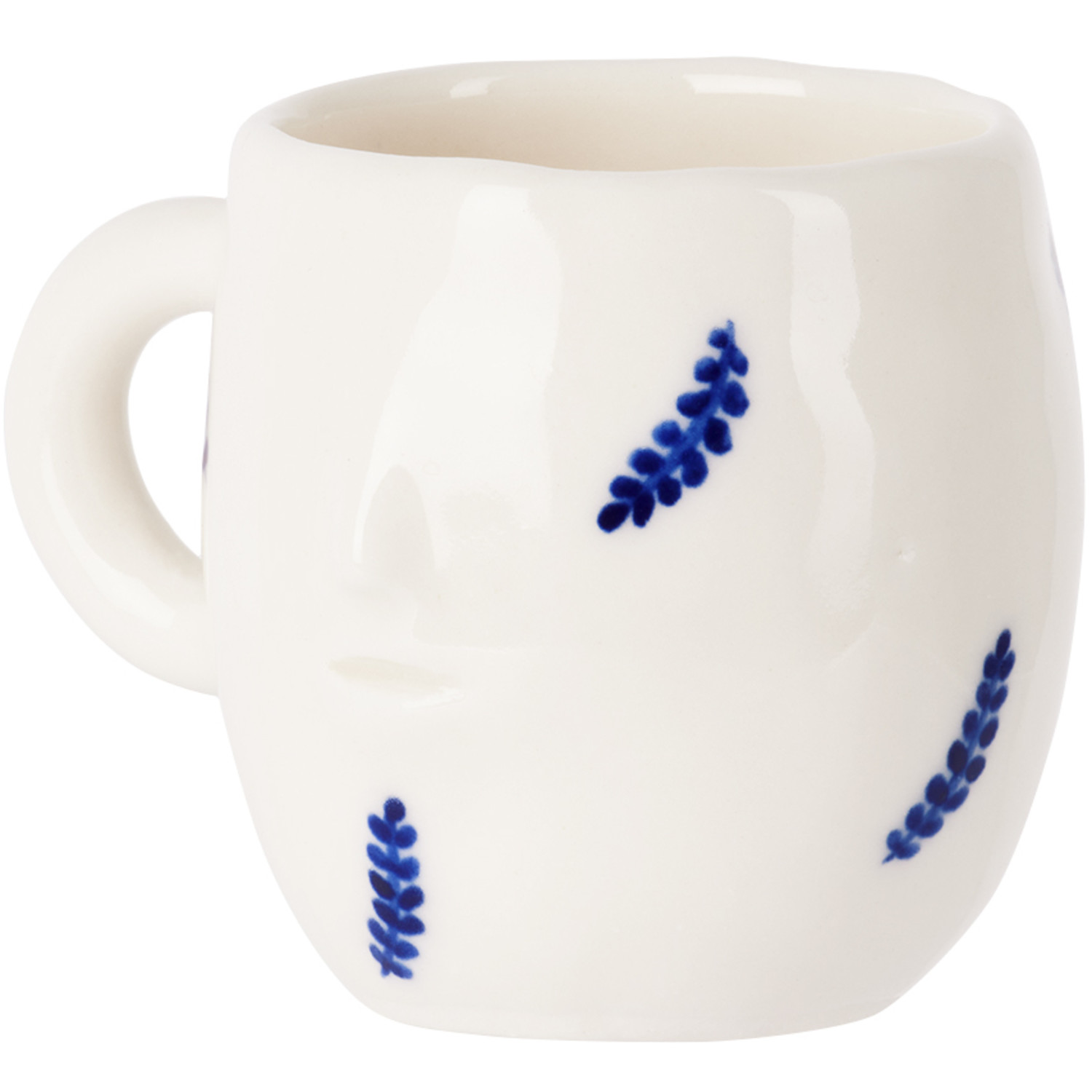  Rami Kim Studio White & Blue Floating Leaf Espresso Cup 