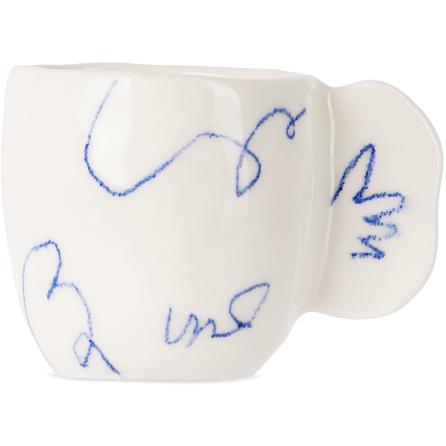  Rami Kim Studio White & Blue Scribble Espresso Cup 