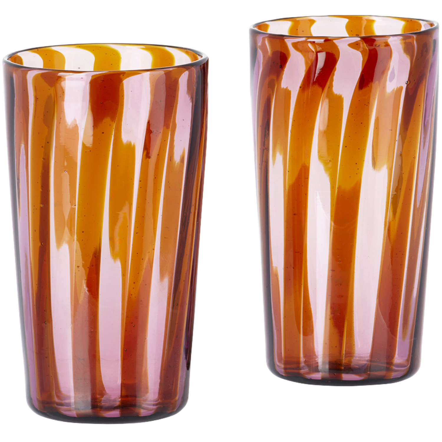  Akua Objects Brown & Pink Small Augusta Glass Set 