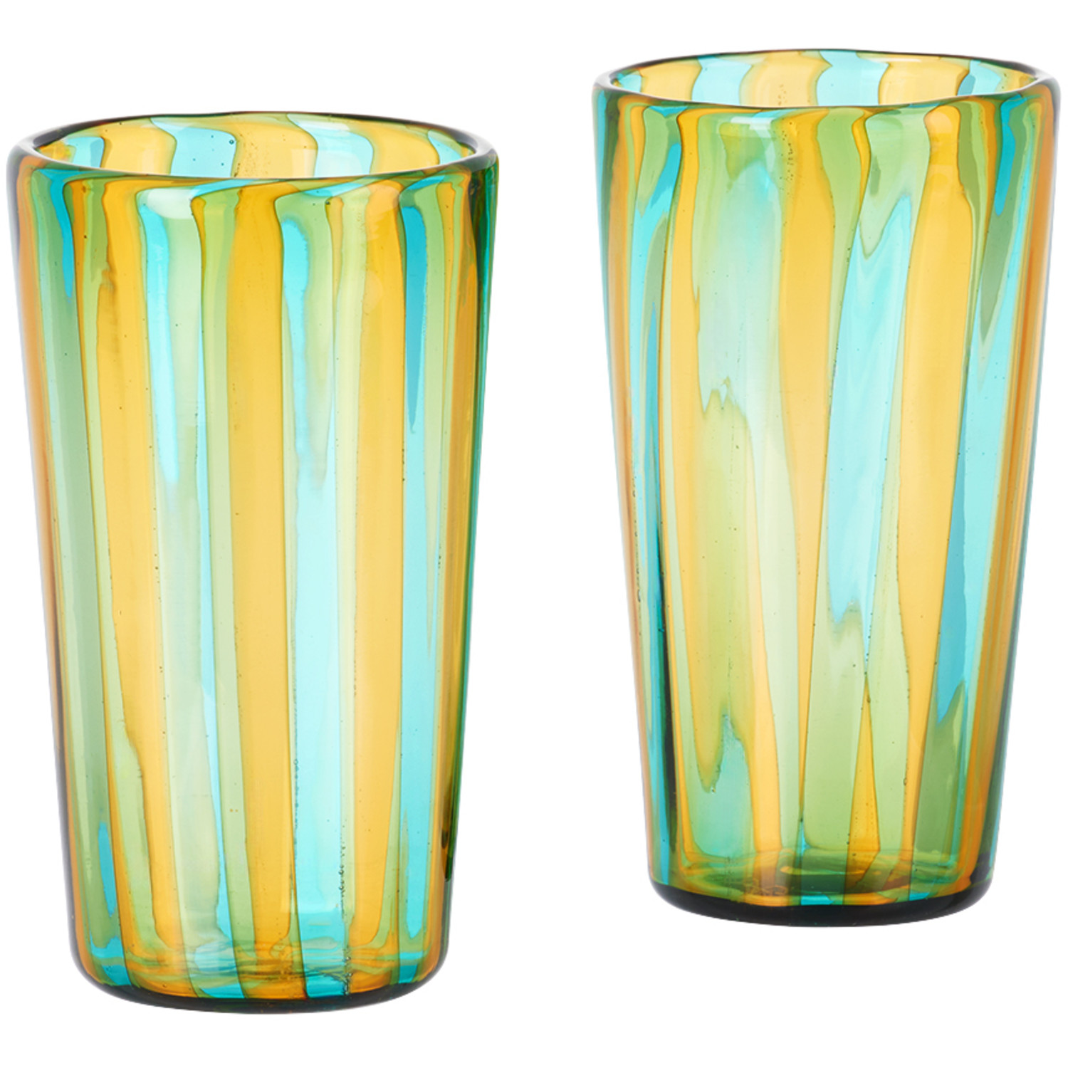  Akua Objects Blue & Yellow Small Augusta Glass Set 