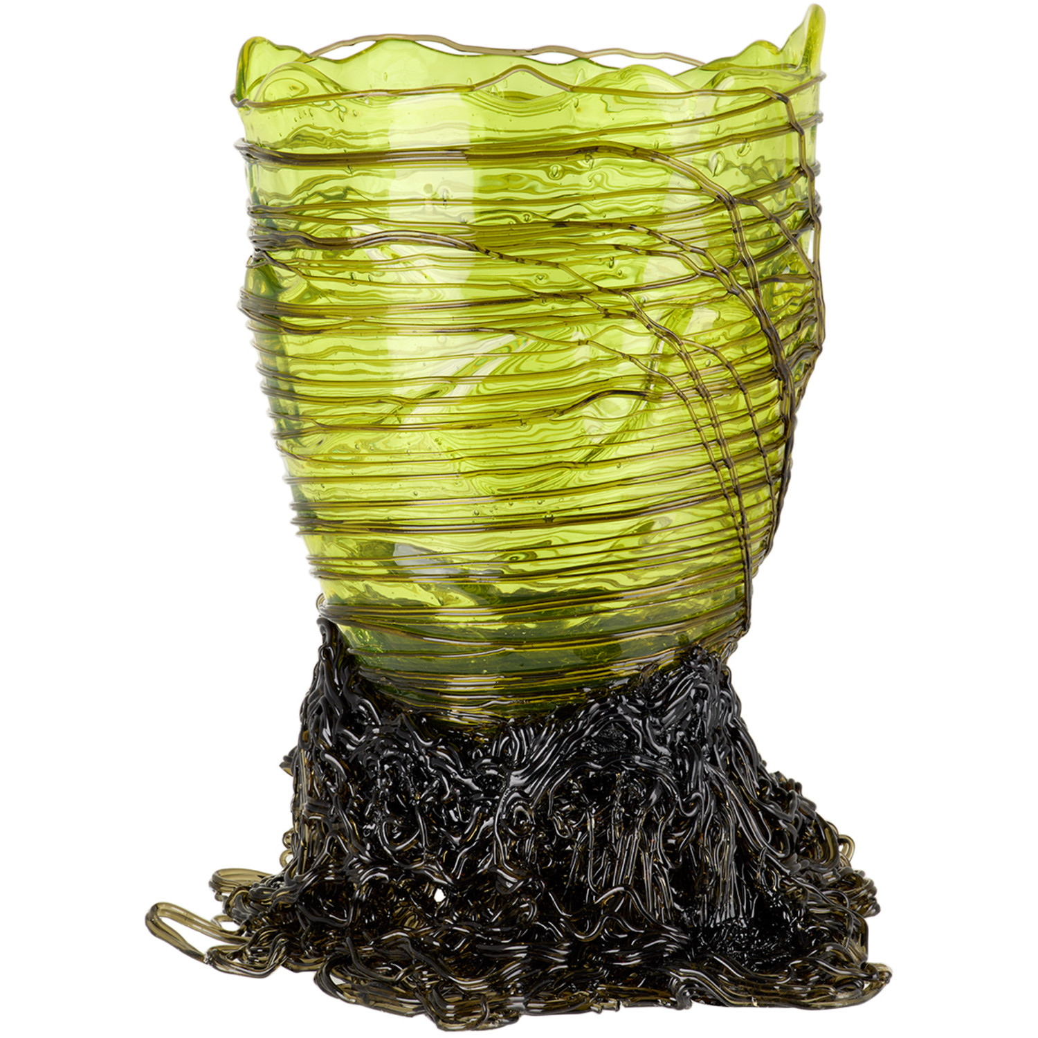  Corsi Design Yellow & Gray Medium Spaghetti Vase 