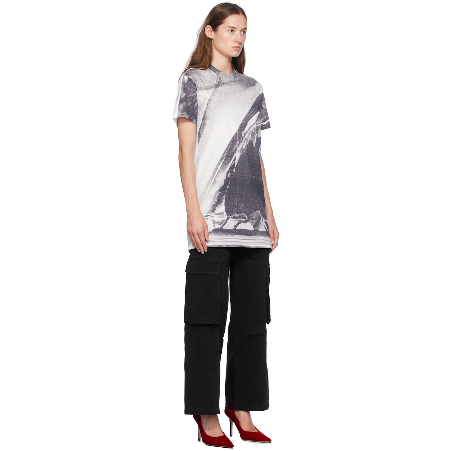  Gcds Gray & White Morso Tee Minidress 