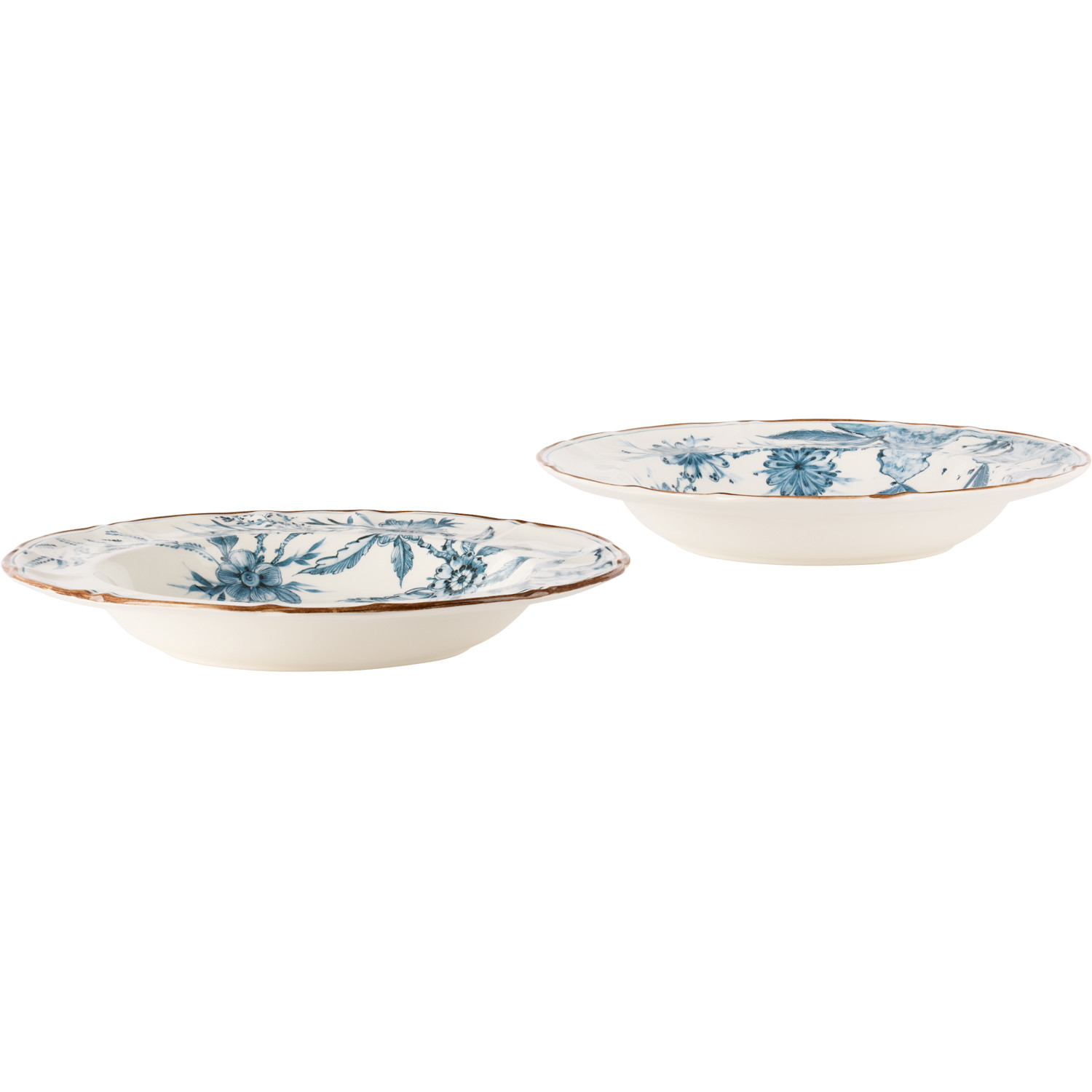  Laboratorio Paravicini White Rocaille Blue 01 Pasta & Soup Bowl Set 