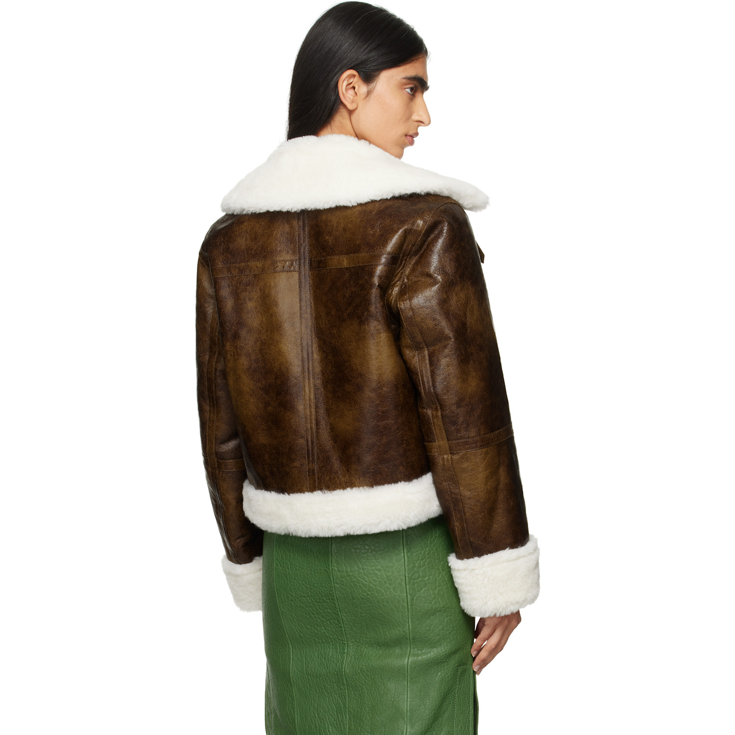  Stand Studio Brown & Off-white Lorelle Faux-shearling Jacket 