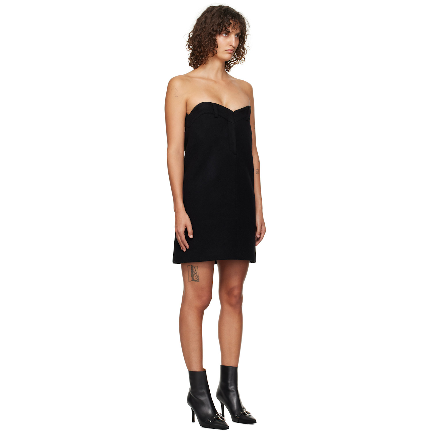  We11done Black Sweetheart Minidress 