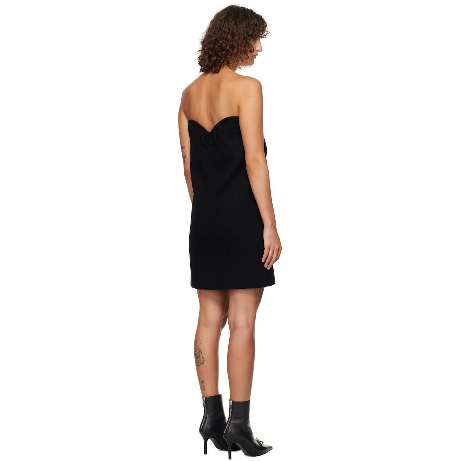  We11done Black Sweetheart Minidress 
