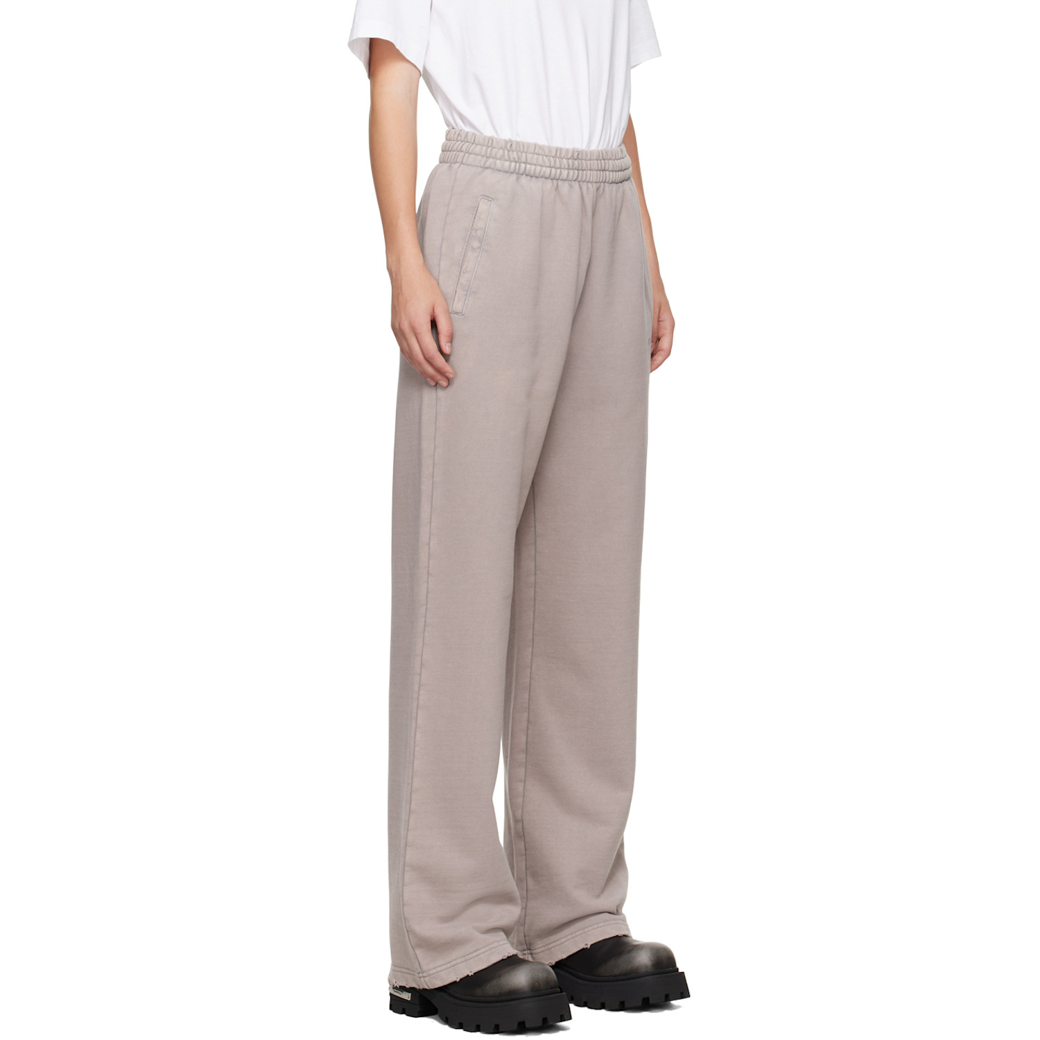  We11done Pink Subtle Distressed Sweatpants 