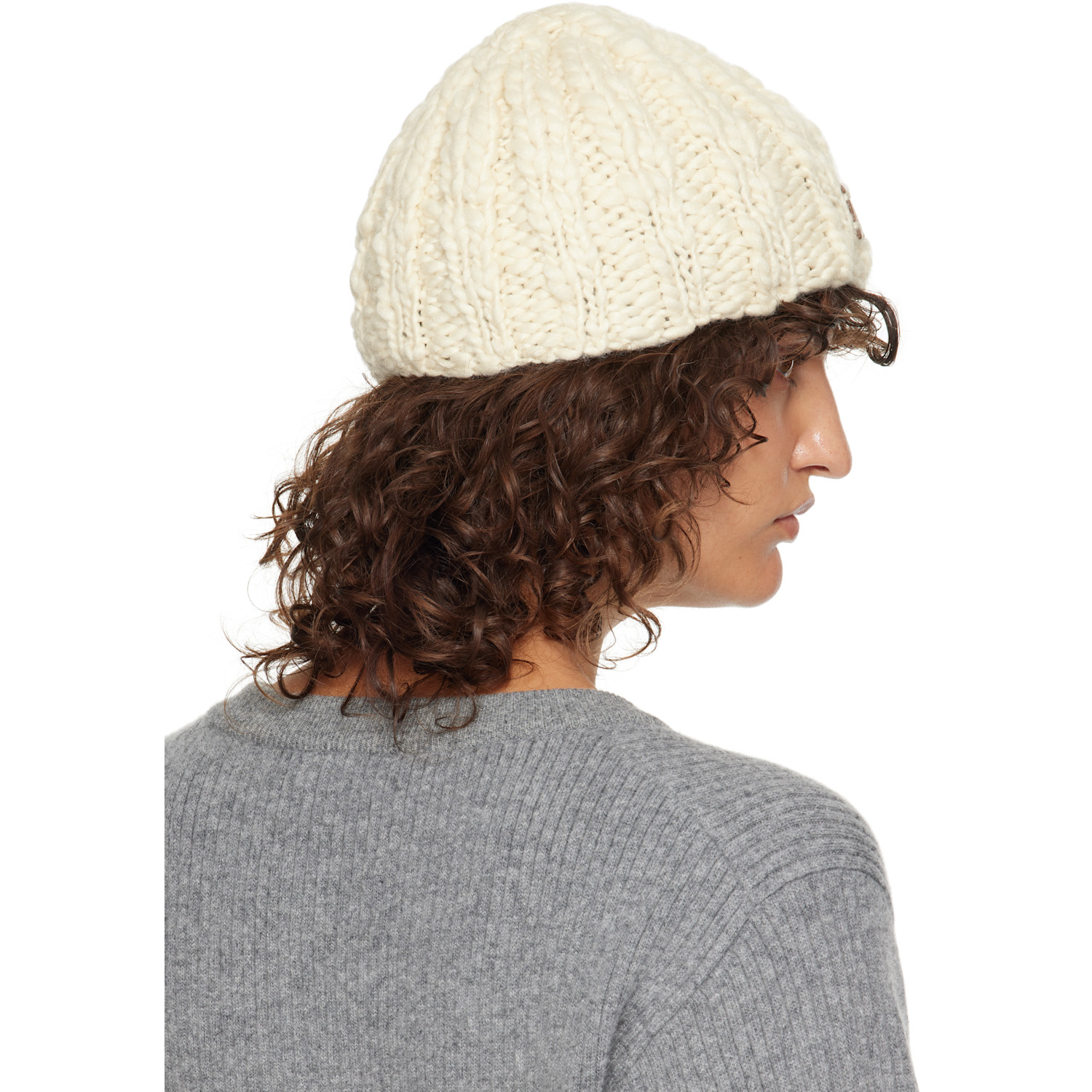  Chloé Off-white Extra Fine Wool & Silk Beanie 