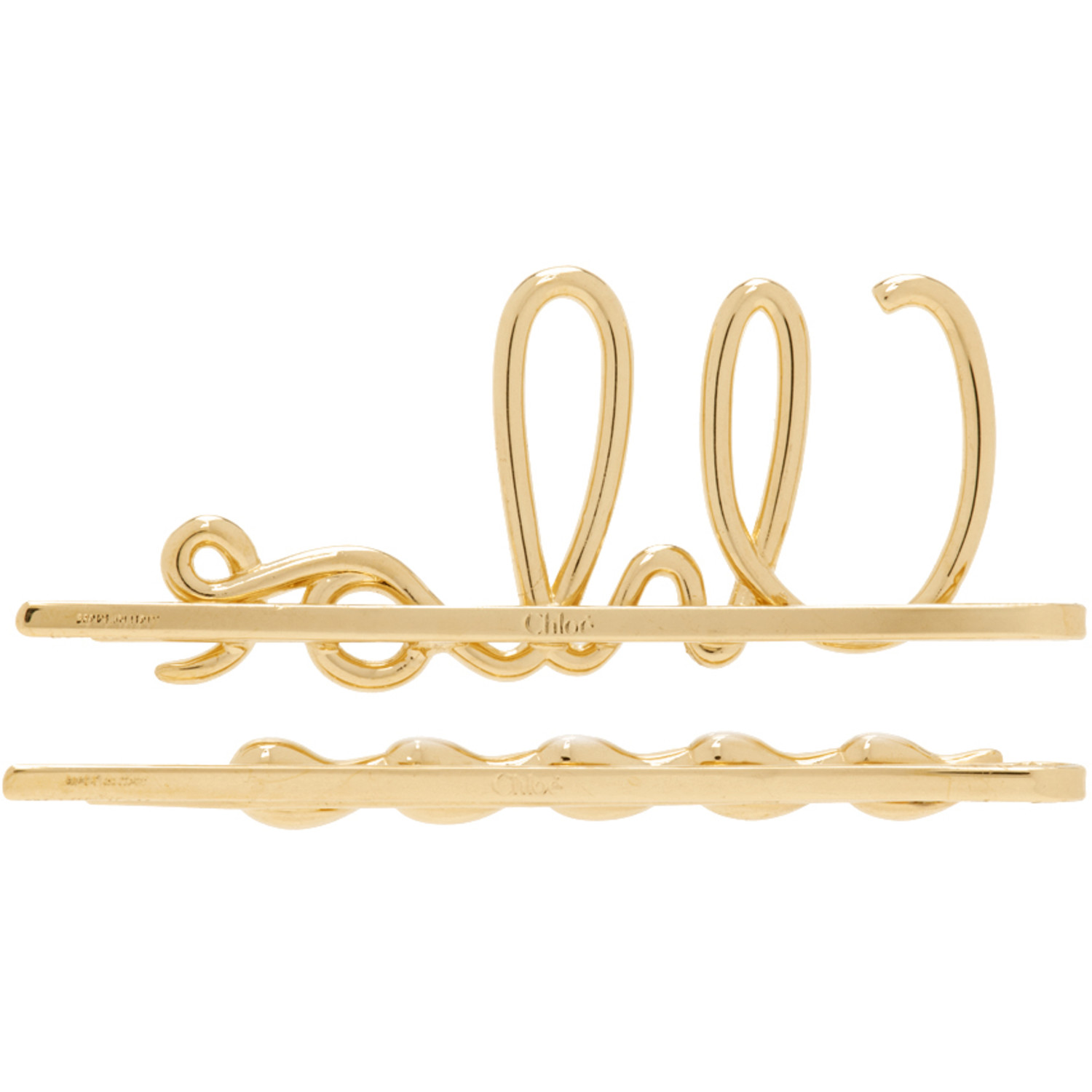 Chloé Gold 'the Chloé Iconic' Hair Clip Set 