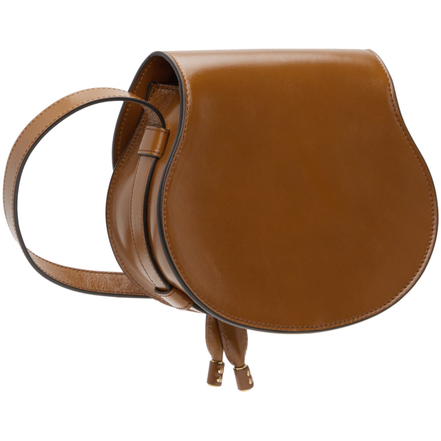  Chloé Tan Small Shiny Marcie Saddle Bag 