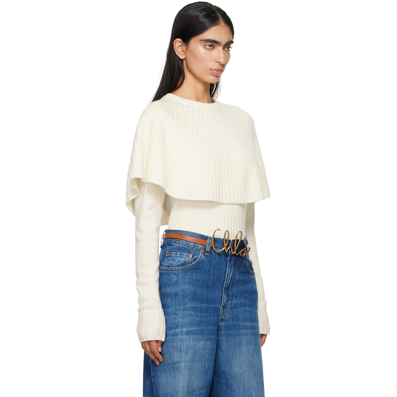  Chloé Off-white Cape Sweater 