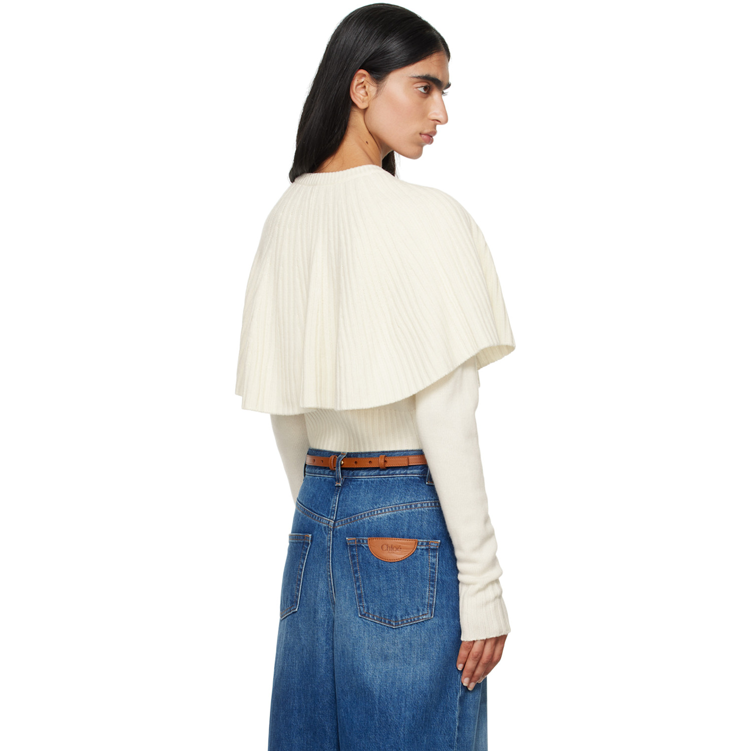  Chloé Off-white Cape Sweater 