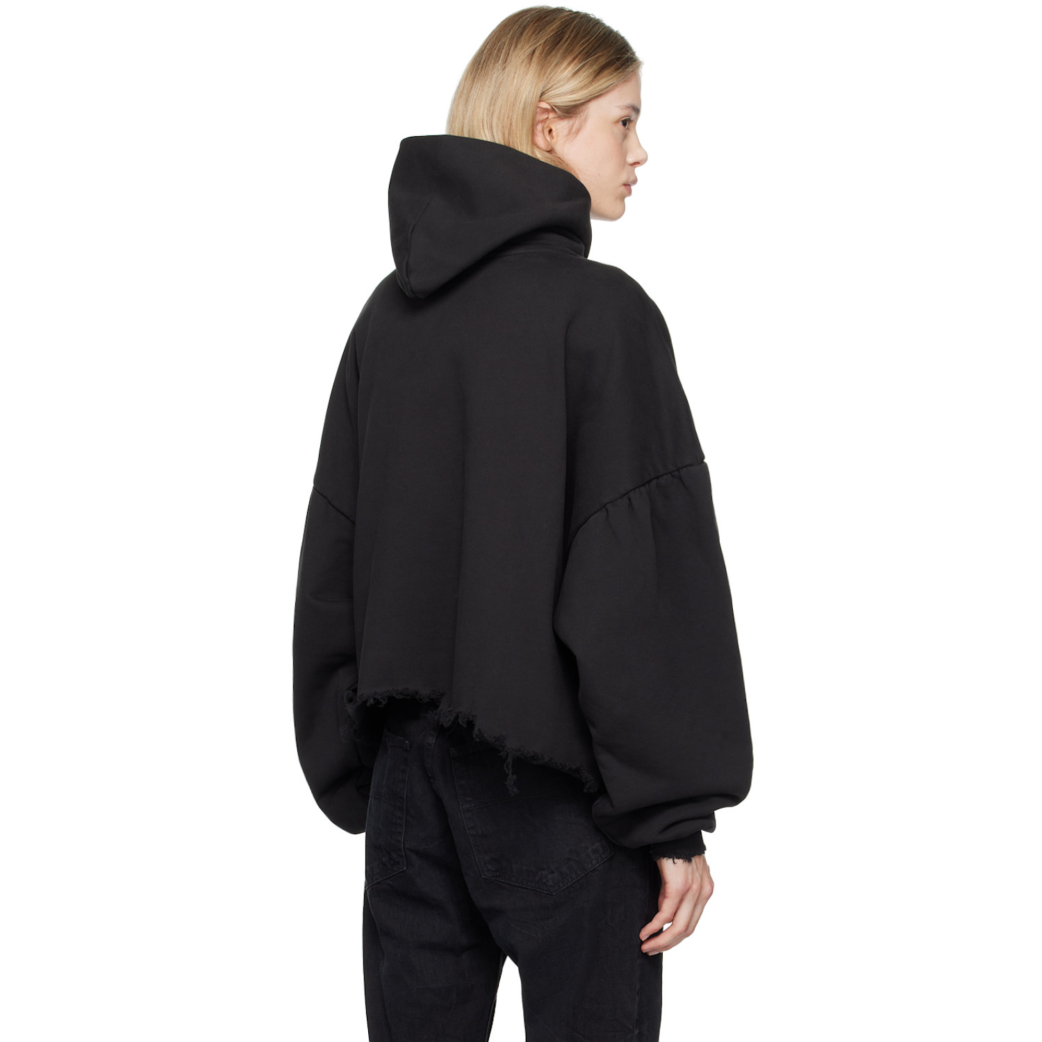  Balenciaga Black Distressed Hoodie 