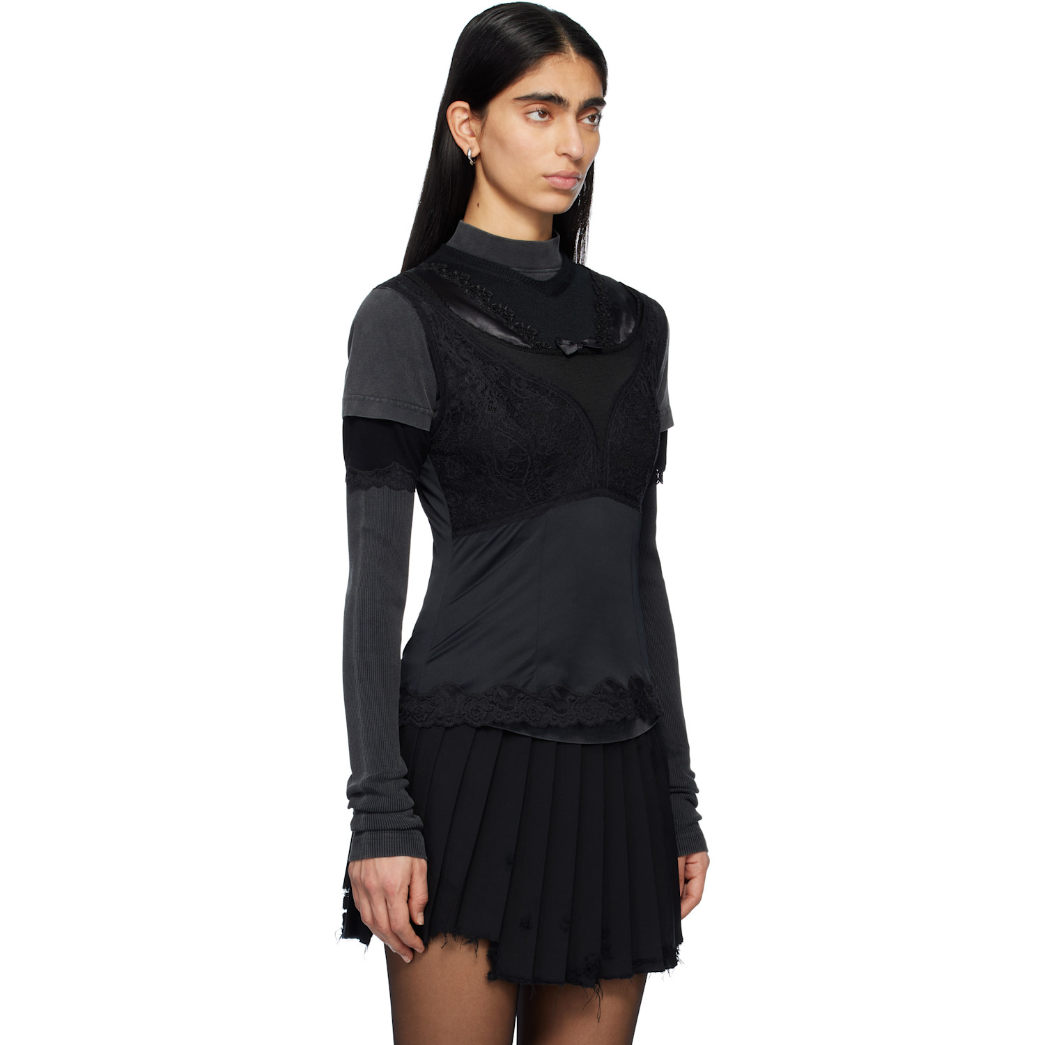  Balenciaga Black Layered Top 