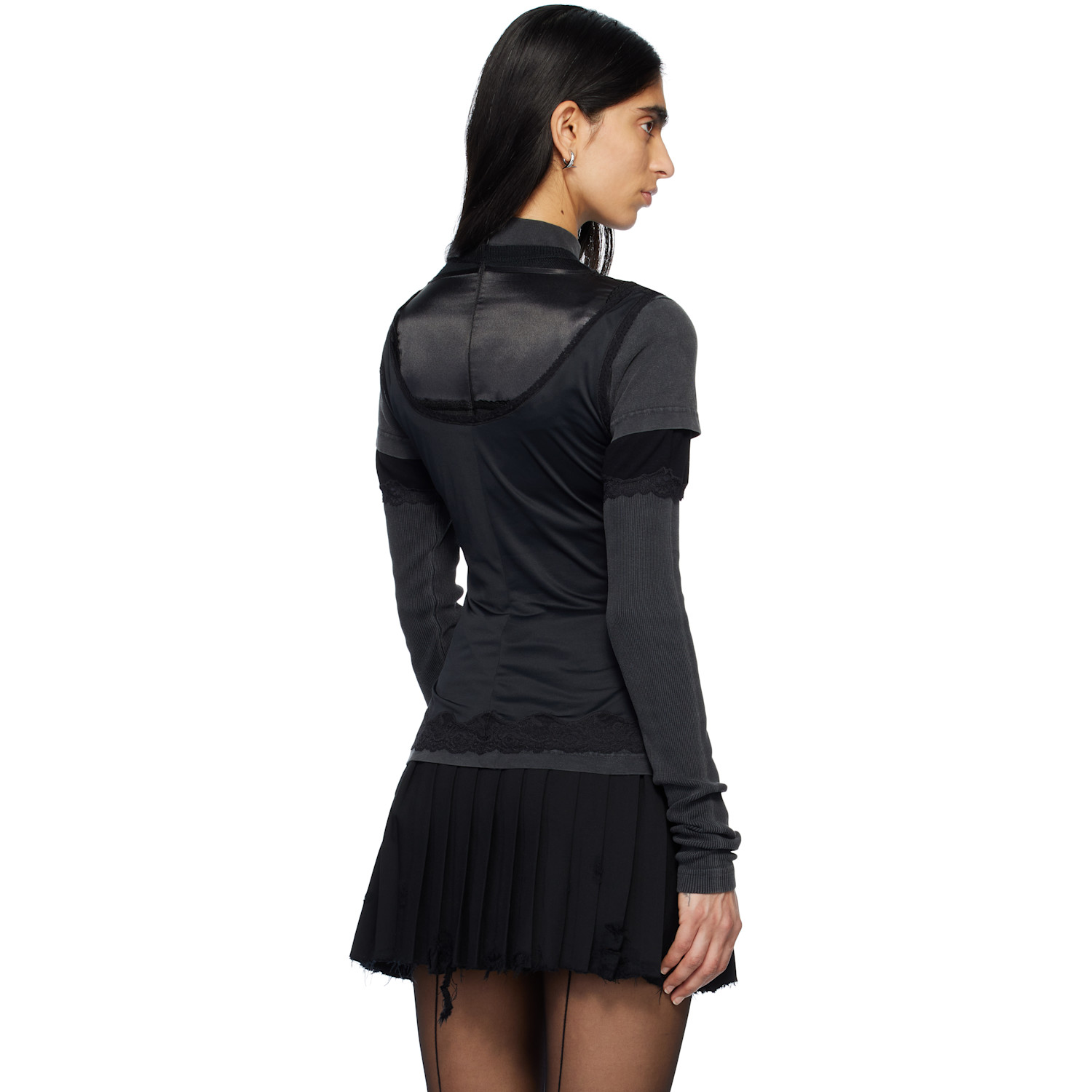  Balenciaga Black Layered Top 