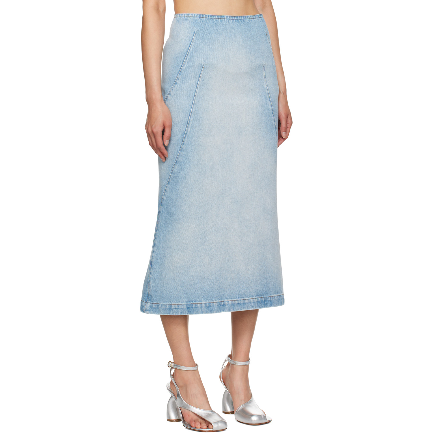  Dries Van Noten Blue Denim Maxi Skirt 