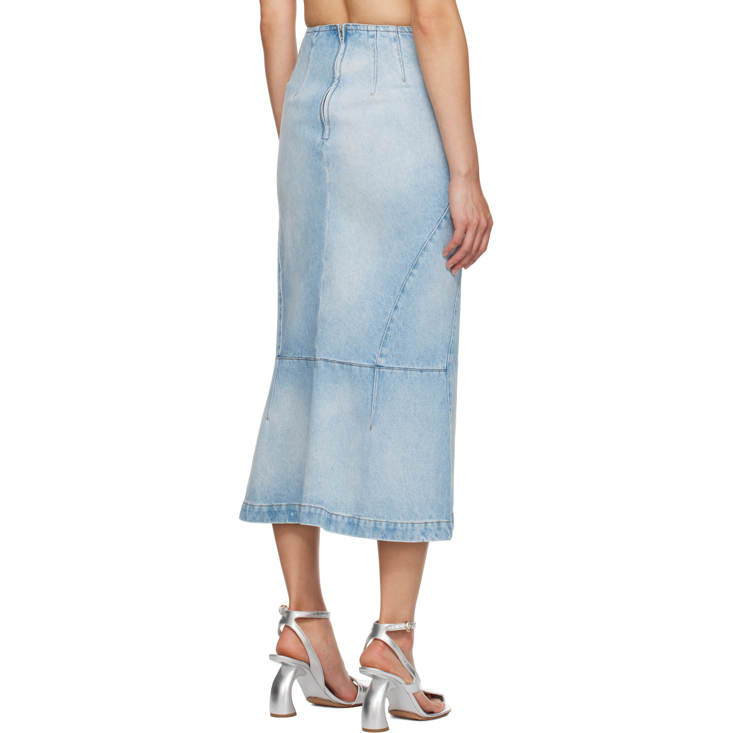  Dries Van Noten Blue Denim Maxi Skirt 