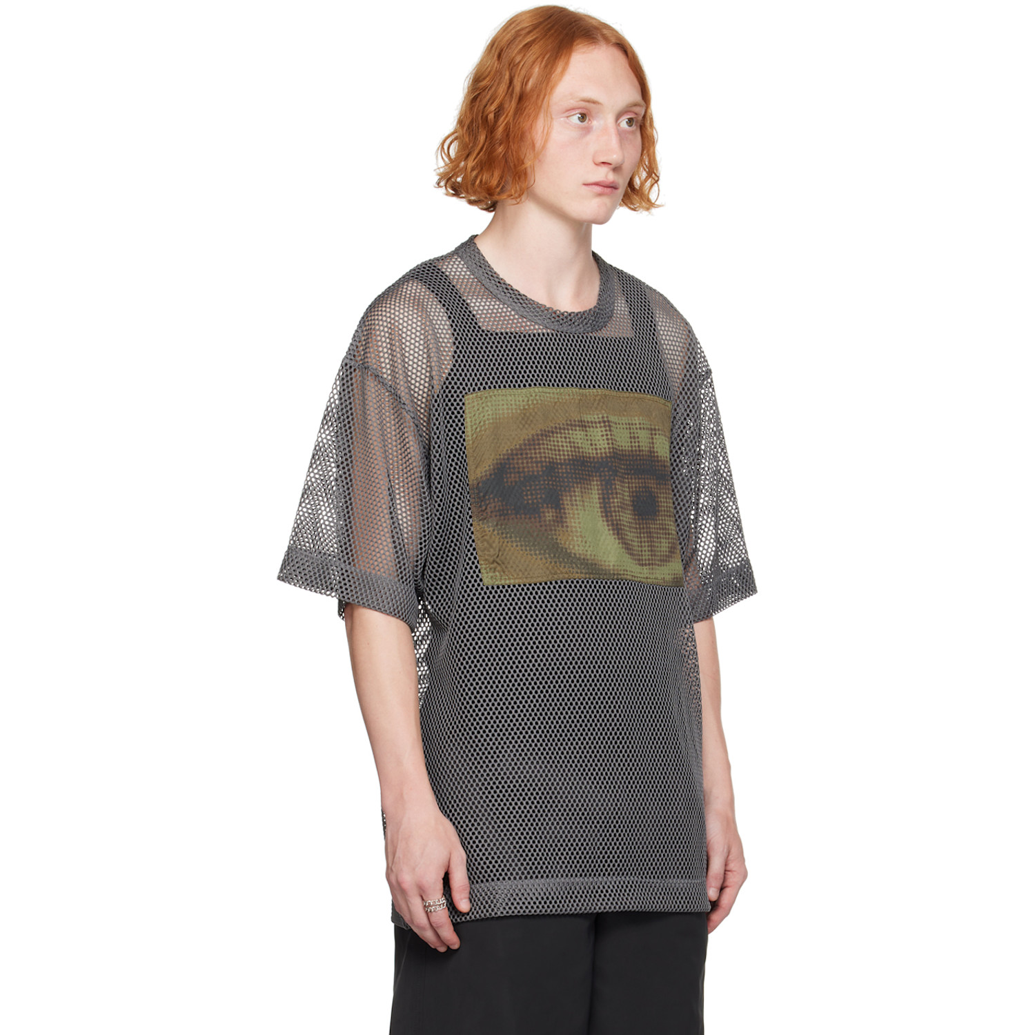  Dries Van Noten Gray Patch T-shirt 