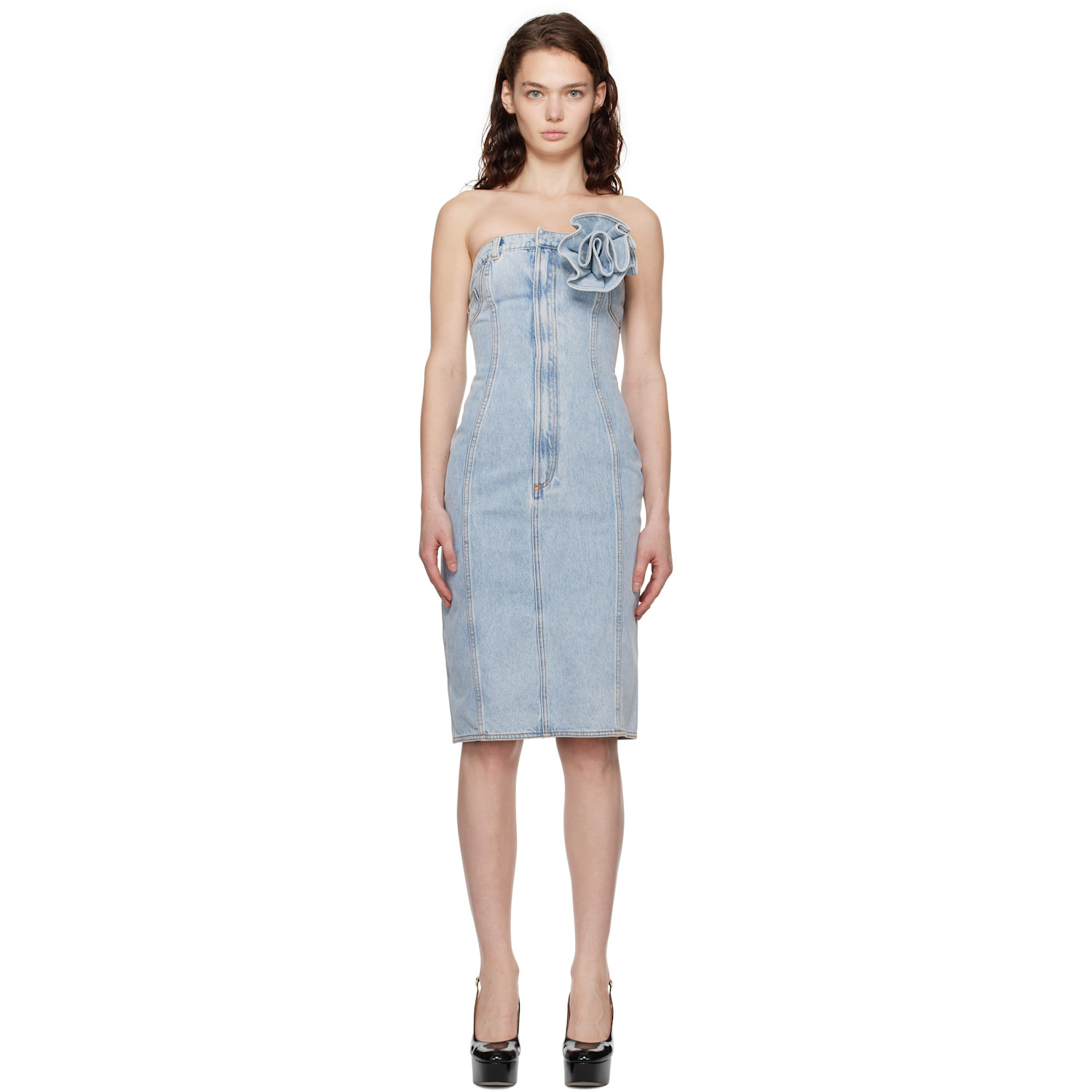area crystal claw cutout midi dress AREA Claw cut-out midi dress
