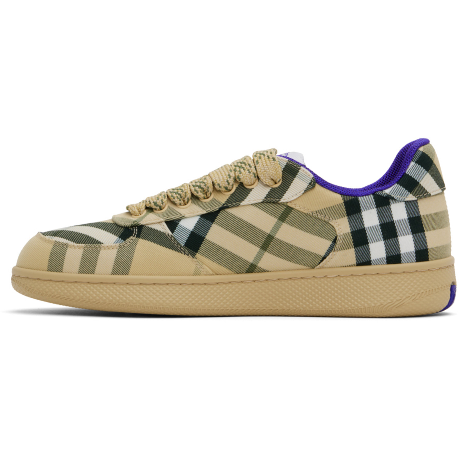  Burberry Beige Check Terrace Sneakers 