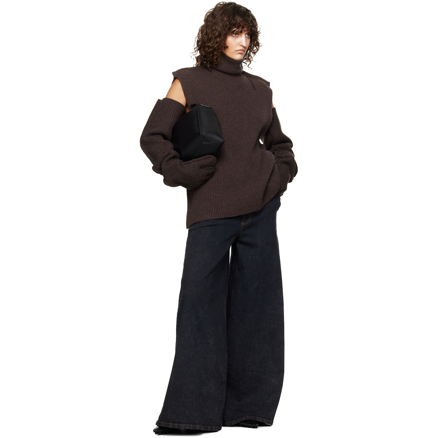 Marni Brown Oversized Wool Gloves 