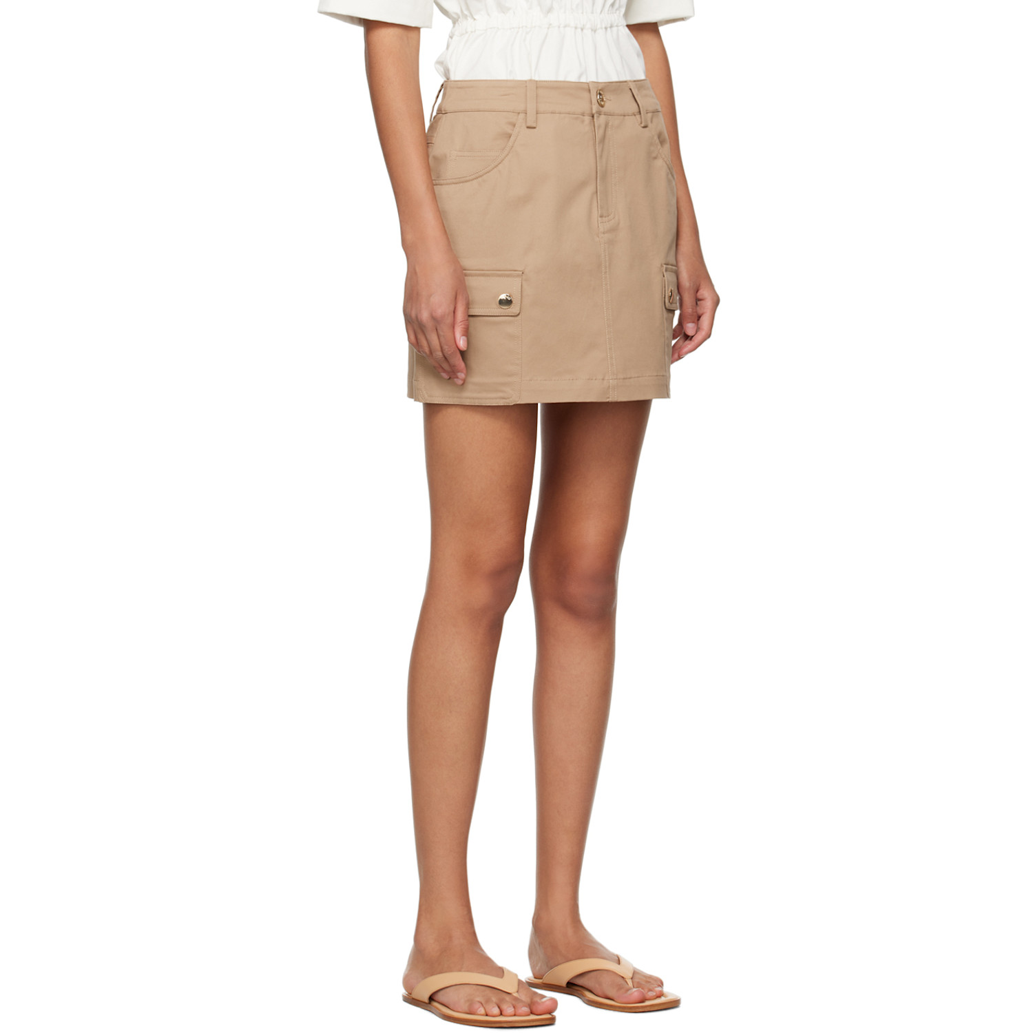  Staud Khaki San Carlos Miniskirt 