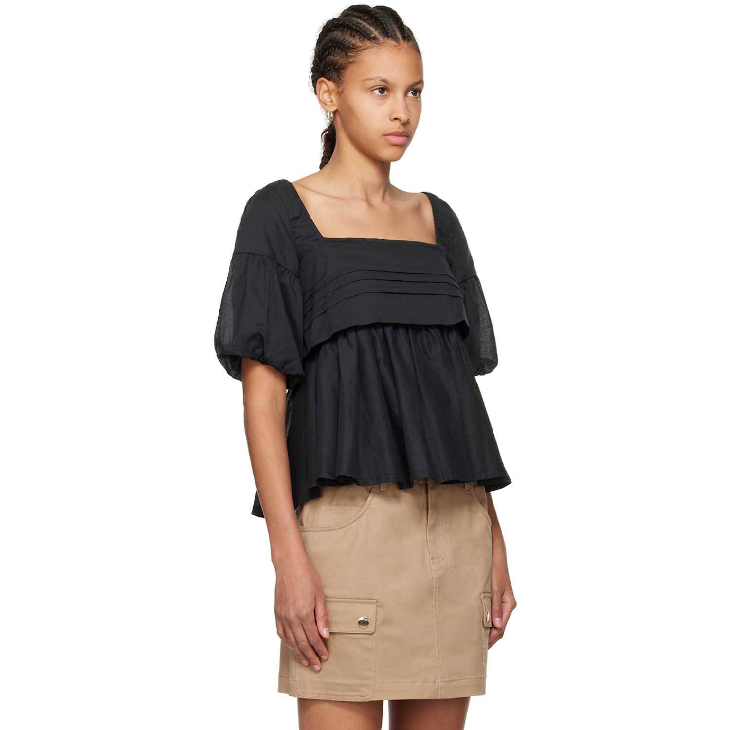  Staud Black Darla Blouse 