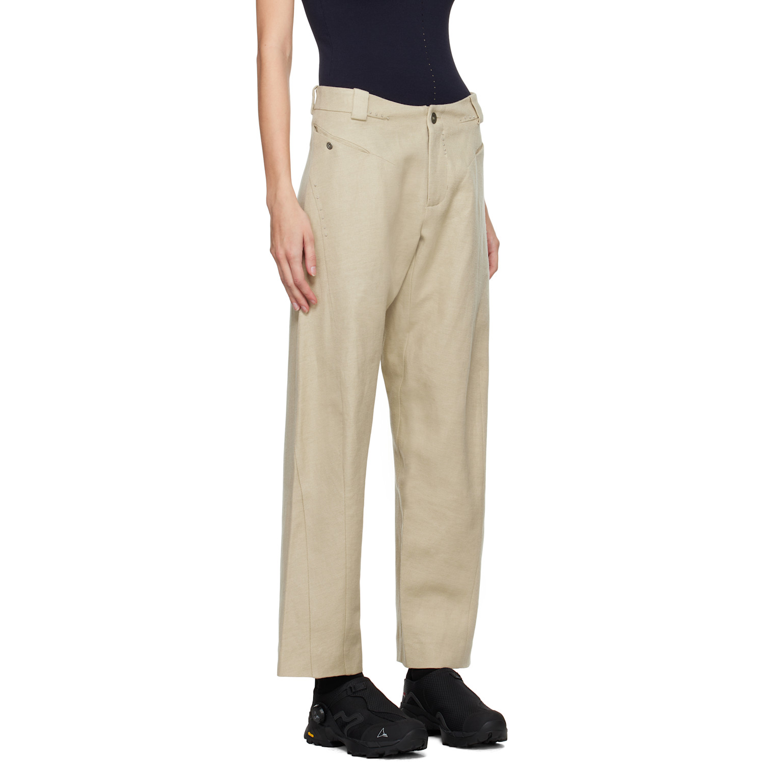  Hyein Seo Beige Bent Trousers 