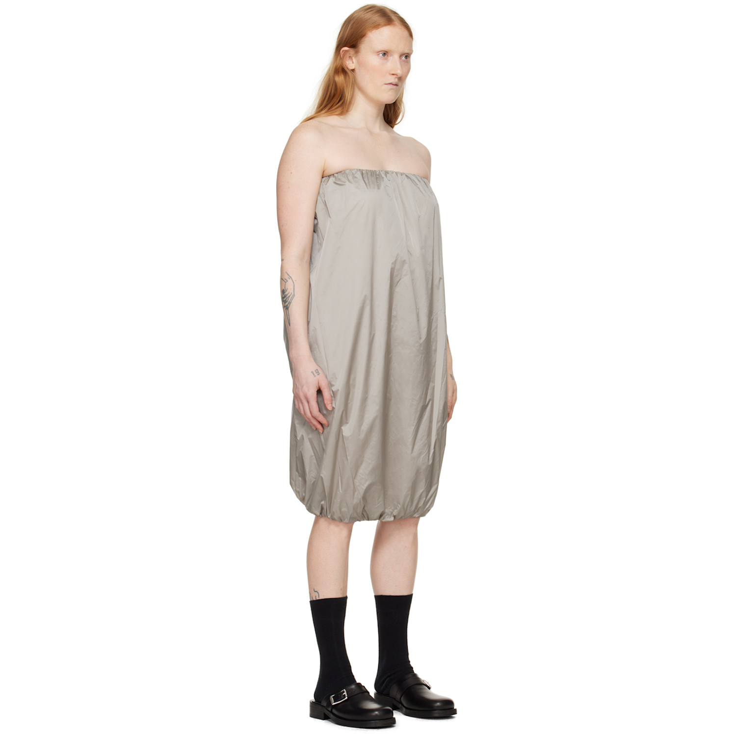  Amomento Gray Shirred Minidress 