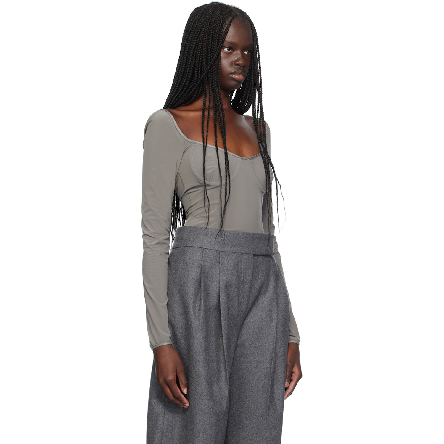  Paris Georgia Gray Underwire Bodysuit 