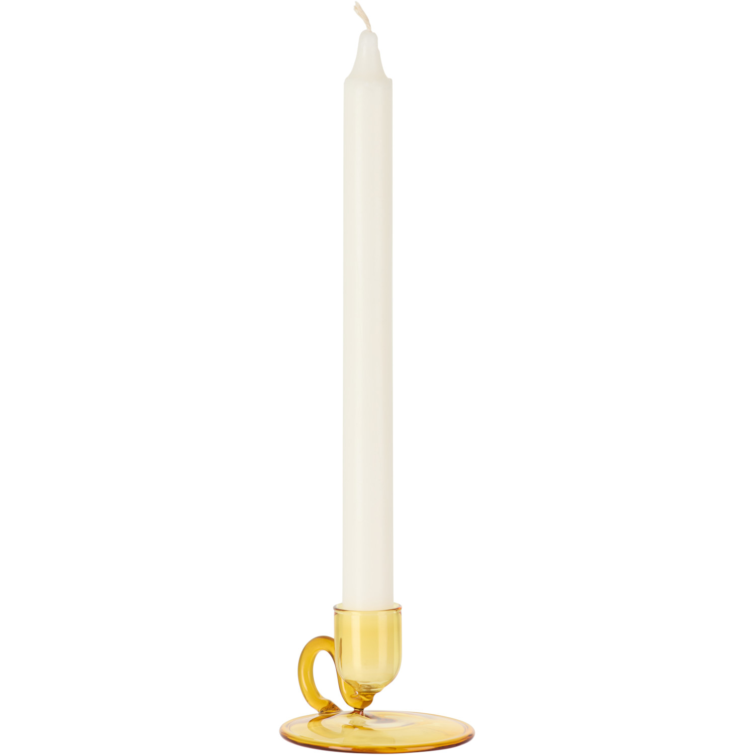  Hay Yellow Tiny Curved Candle Holder 