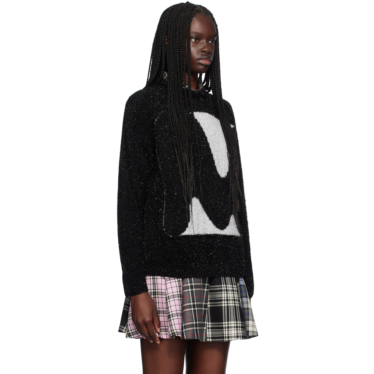  Msgm Pull Noir à Logo Themwave 