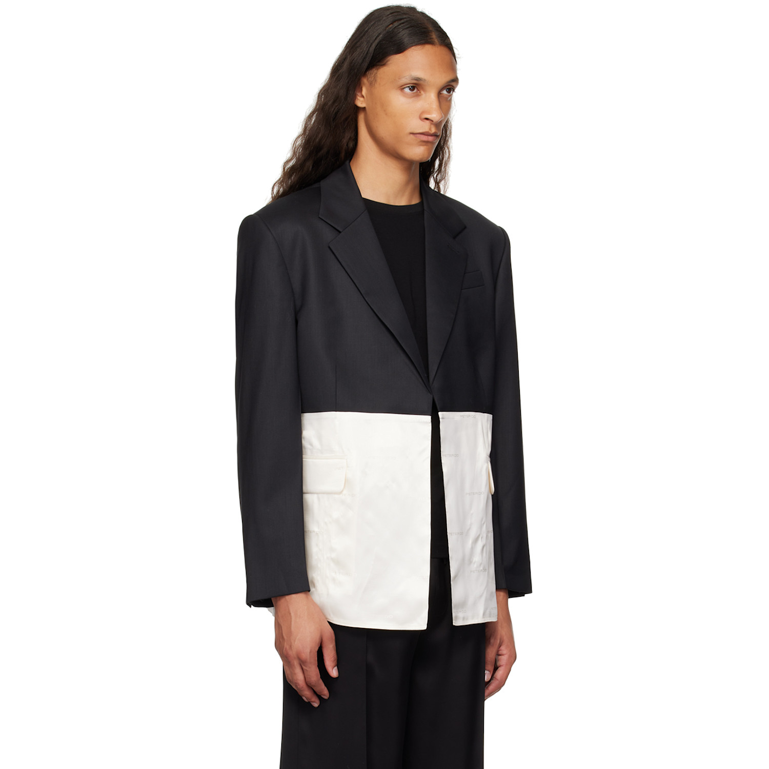  Peter Do Black & Off-white Combo Classic Blazer 