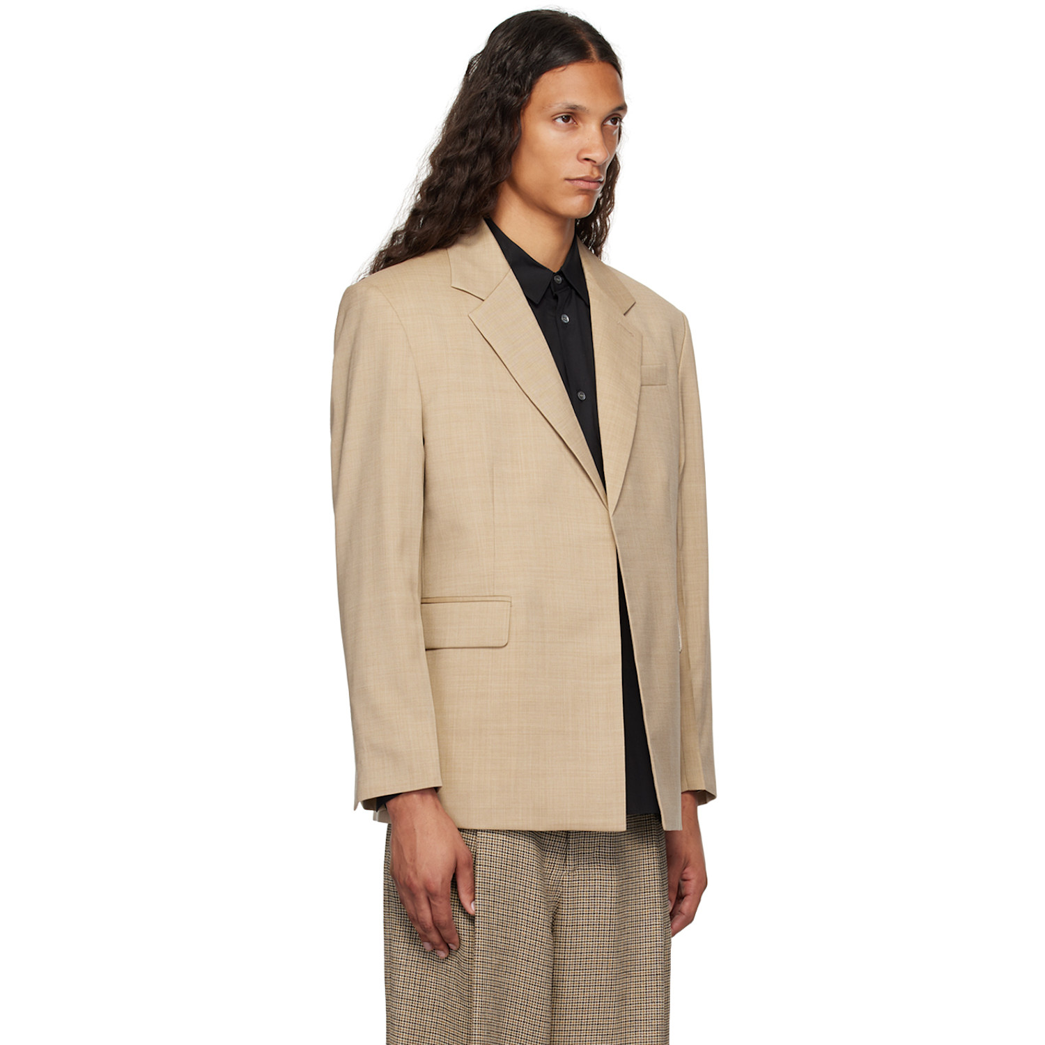  Peter Do Tan Padded Shoulder Blazer 
